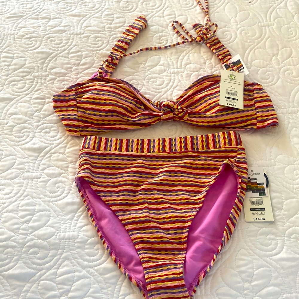 No Boundries Striped Bikini NEW NEVER WORN